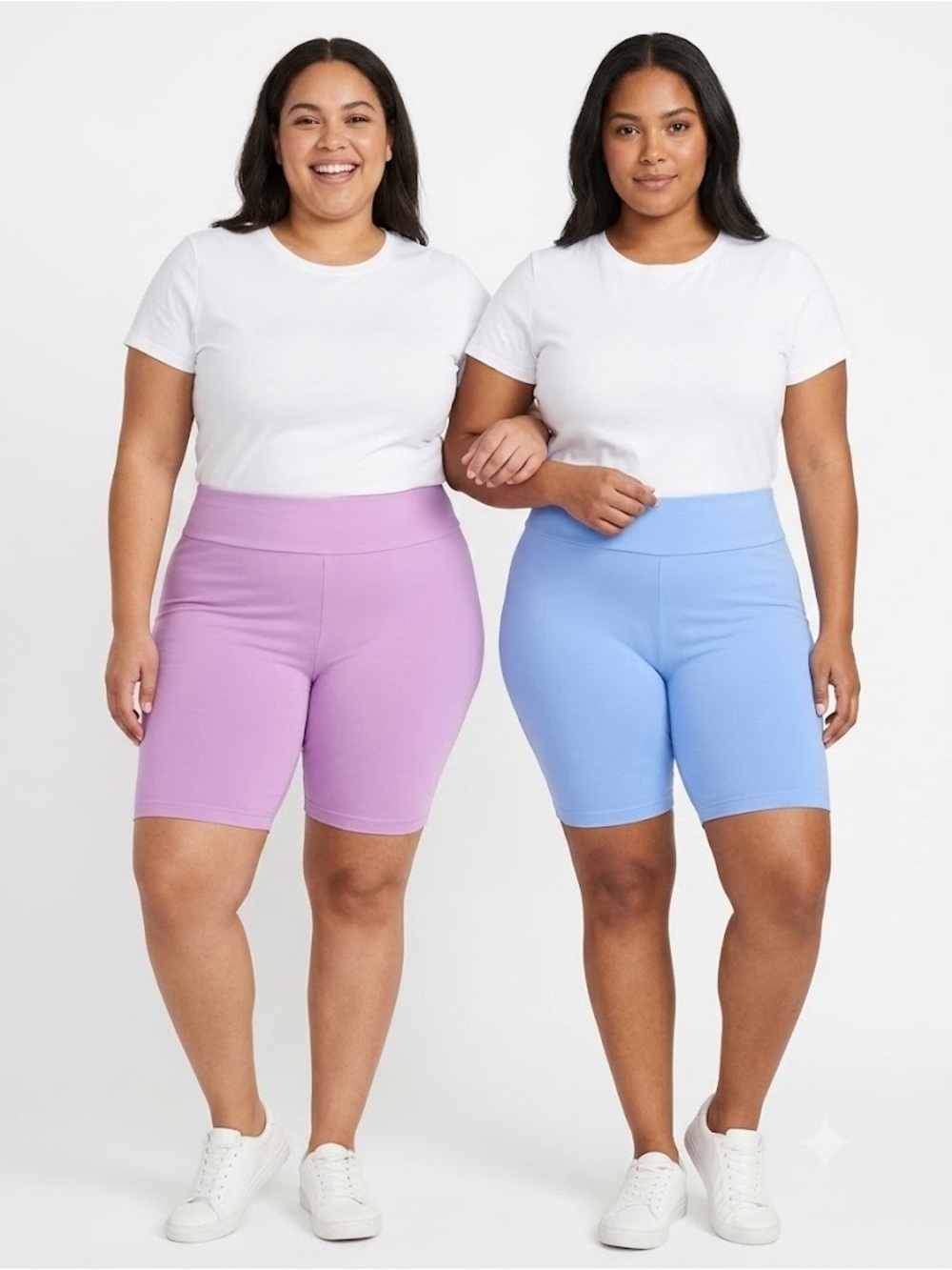 Terra & Sky Women’s Plus Size Lavender and Light Blue Bike Shorts Bundle